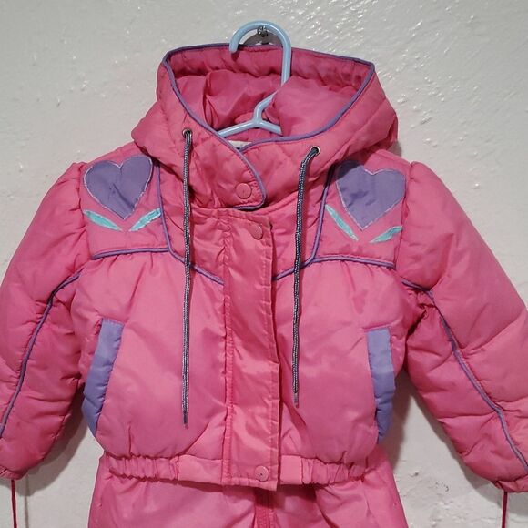 Pink Vintage Children's Snowsuit with Mittens - Picture 2 of 14